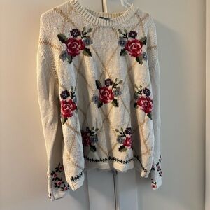 Grandma Core Floral Sweater🌸💝